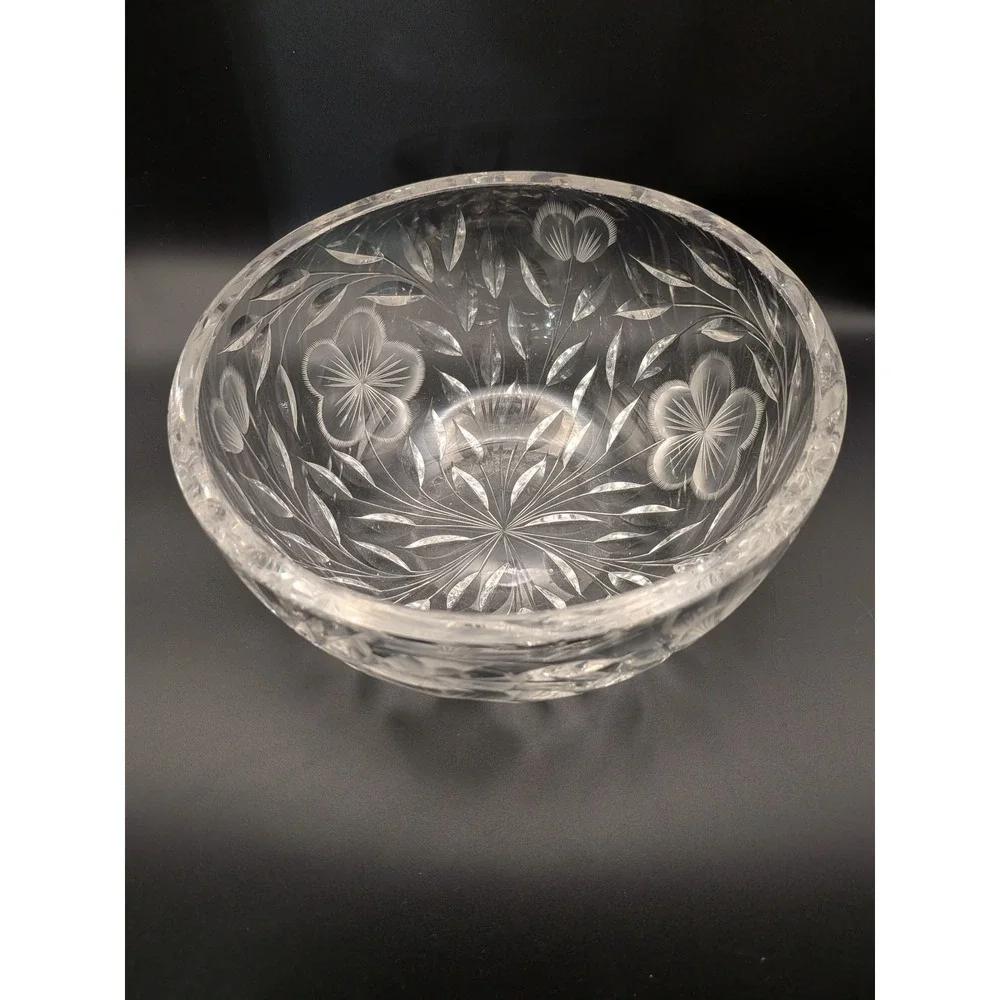 Vintage Heavy Cut Glass Crystal Covered Server